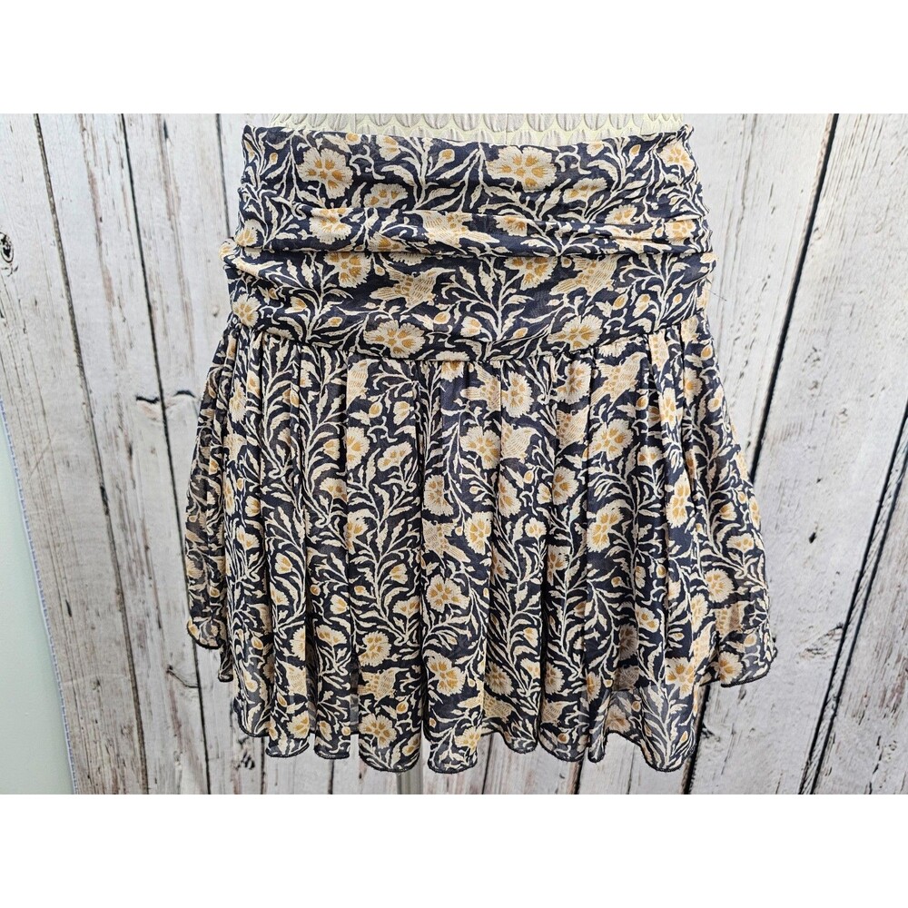 Isabel Marant Etoile Hilari Viscose Silky‎ Ruffle Skirt Black Womens 38 Designer